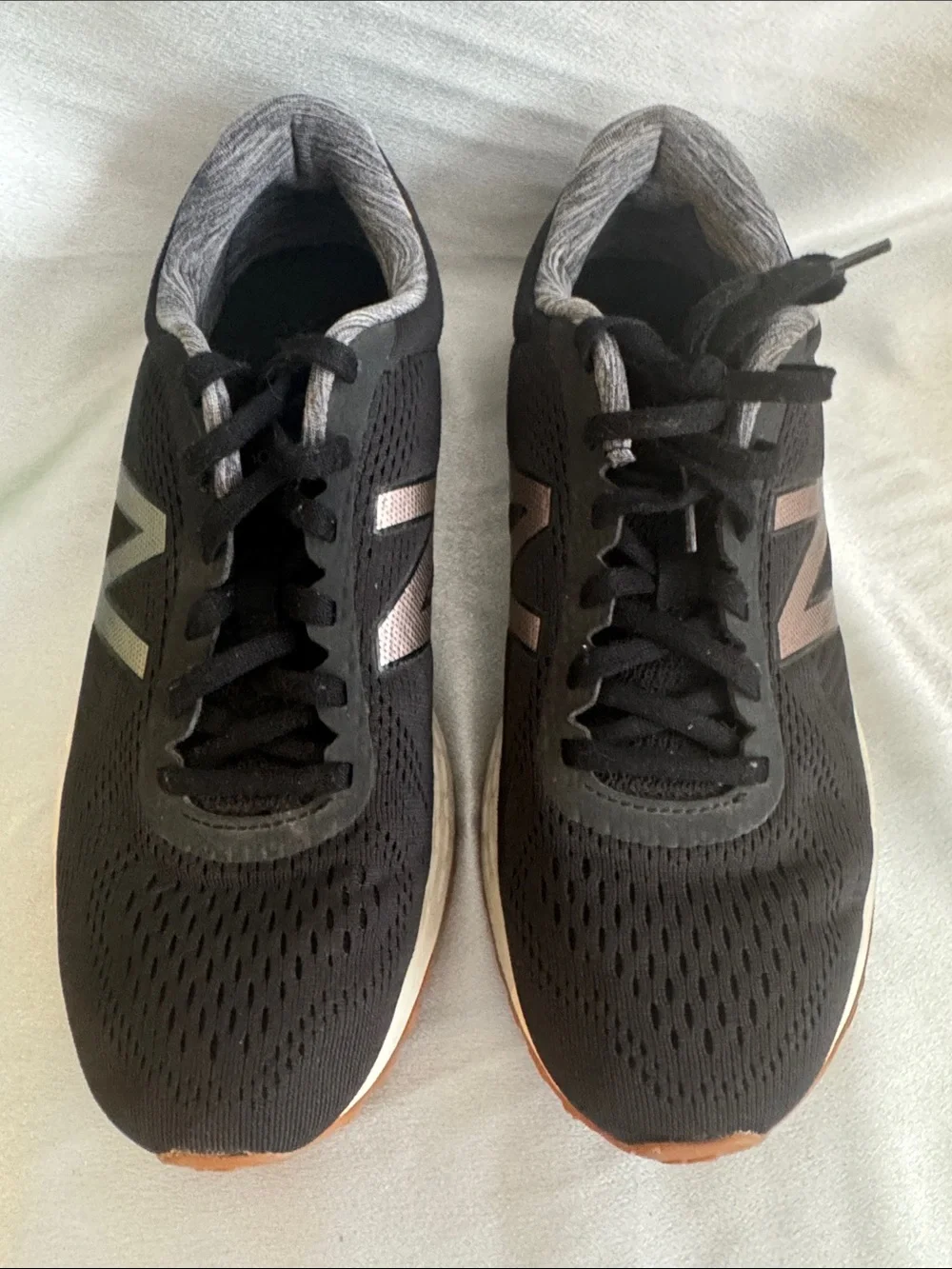 New Balance Black Athletic Shoes with Cream Midsole and Gum Outsole